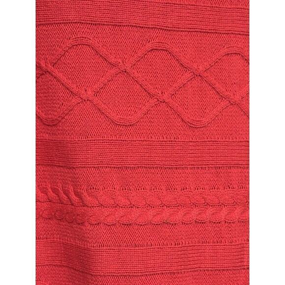 Liz Claiborne Sweater Top Women's Plus Size 3X Pink Knit Cable Batwing Sleeves - Picture 4 of 7